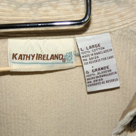 Vintage Kathy Ireland Tan Corduroy Shirt Jacket - Picture 2 of 4